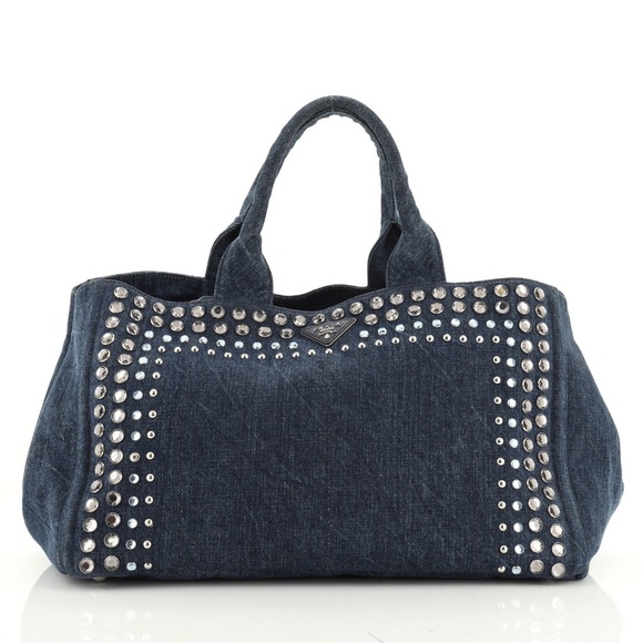 Prada
Canapa Tote Rhinestone Embellished Denim Large excellent condition!!!! - Picture 3 of 8